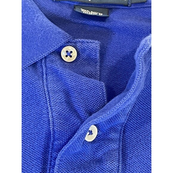Polo Ralph Lauren Mens Medium Blue Short Sleeve Shirt 3 Triple Horse Logo - Picture 8 of 11